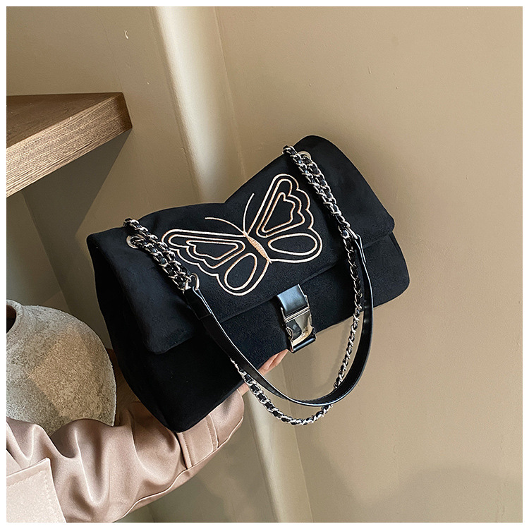 Nuova borsa a tracolla con catena monospalla di grande capacità, borsa da donna, borsa a tracolla con farfalla ricamata, borsa Maillard_voghion.com