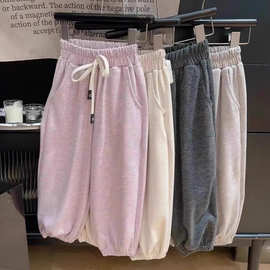 儿童糯米裤男女童2025秋季新款中小童软糯慵懒风韩版休闲束脚长裤