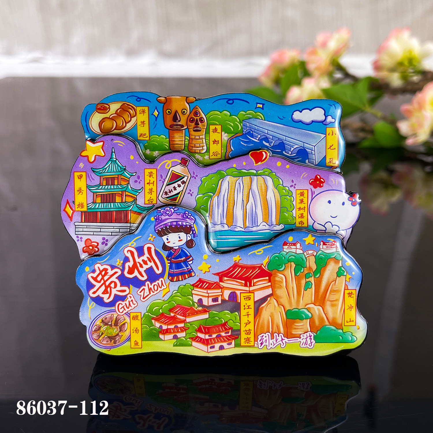 Wooden cartoon fridge magnet