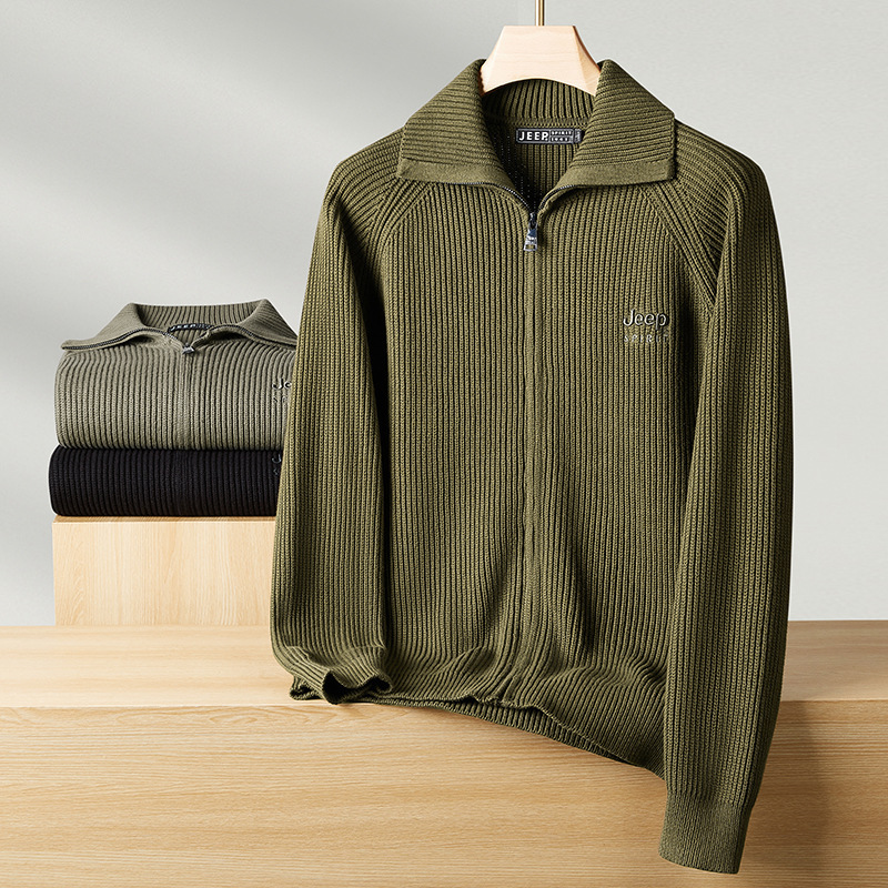 New Men's Thick Cardigan Knitted Sweater Loose Large Size Men's Fashion Casual Sweater