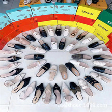 新款平底女鞋半拖lady flat shoes stock mix wholesale cheap