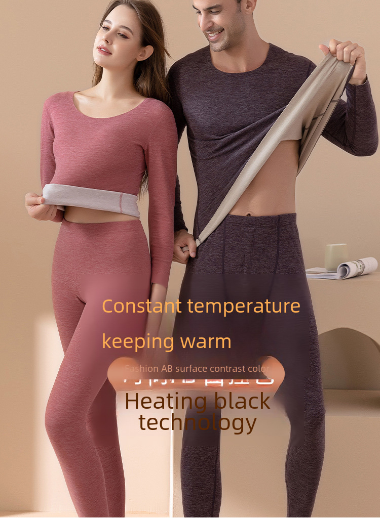 Wholesale winter bottoming autumn clothing long pants set women's warm clothing men's velvet heating thermal underwear