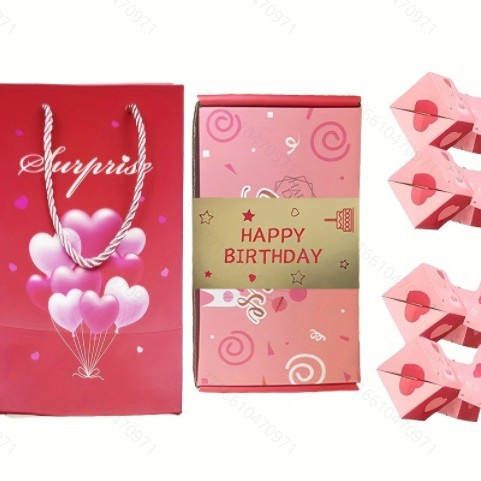 Cruz-frontera nueva Navidad rebotando sobre rojo caja de regalo sorpresa sobre rojo caja de rebote cumpleaños sobre rojo plegable sobre rojo