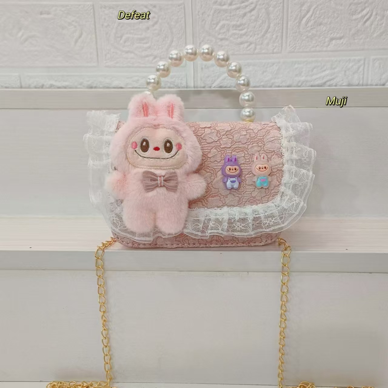 Muñecas de dibujos animados bolsos de mano de perlas bolsos de hombro bolsos de cadena bolsos de princesa bolsos pequeños bolsos de accesorios de dibujos animados para chicas