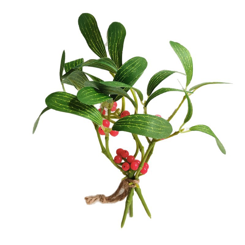 Simulación de muérdago de simulación deja Navidad decoración simulación hogar suave decoración simulación planta verde fábrica al por mayor