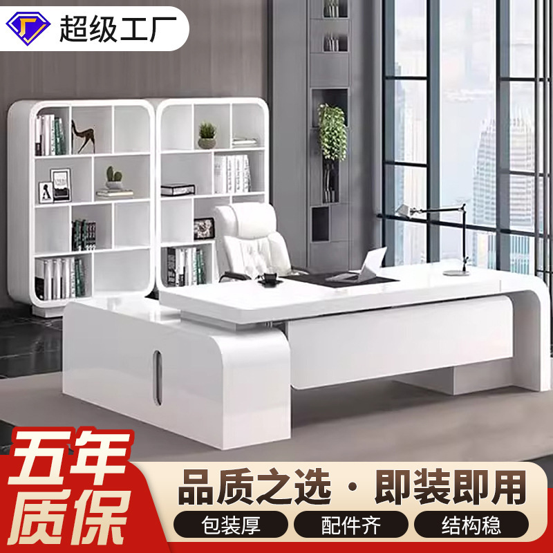 Luxury Modern L Shape Ceo Boss Desk Office Furniture Table Set Manager Executive Office Desk