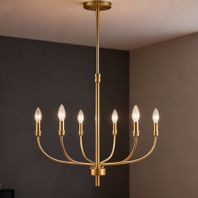 Cross-Border 2024 New Normcore American Farmhouse Candle Chandelier Bedroom Living Room Restaurant Hotel Lamp Island Led Lamps