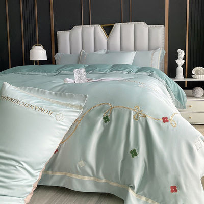 summer Borneol Four piece suit Embroidery washing Silk sliding sheet Bed cover The bed Supplies Three Explosive money