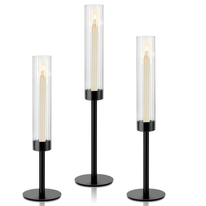 Especial transfronterizo para amazon forte chapado en oro juego de tres piezas para el hogar candelabro boda fiesta de cumpleaños decoración de mesa
