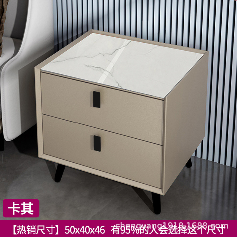Mesita de noche madera maciza Placa de roca simple moderno Internet celebridad dormitorio mesita de noche protección del medio ambiente todo partido gabinete de almacenamiento mesita de noche