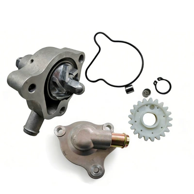 Motorcycle engine and accessories, Kews Stoner Nb300 Cbs300 - water-pump-cover-silver-front-facing-assembly