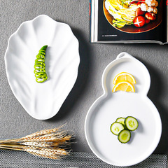 A5 white melamine gourd-shaped boat dish for hotels, restaurants, commercial use, creative high-end porcelain-like irregular shaped plate