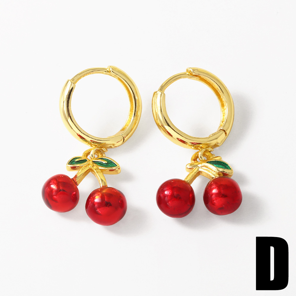 Women's Gender 1 Pair Simple Style Fruit Plating Copper Drop Earrings