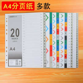 A4活页夹2孔夹 4孔11孔分页纸 索引纸 塑料15张31张10分页字母