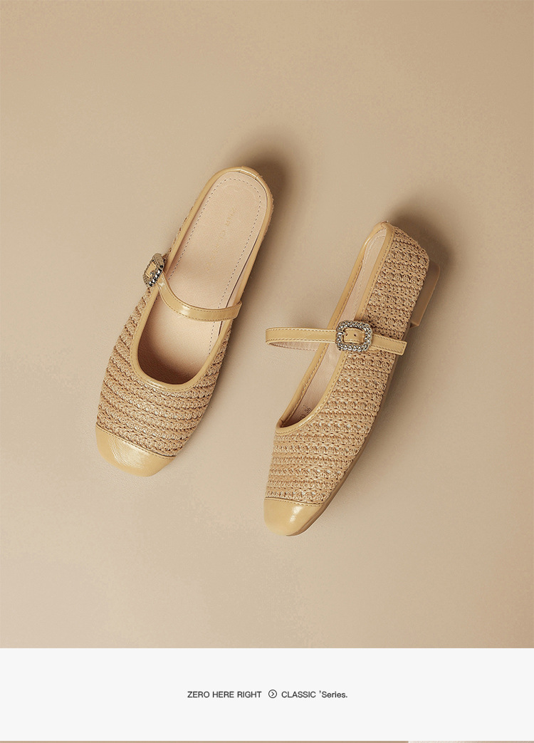 Sandal nữ hở mũi đính đá chuỗi mắt xích phong cách Pháp — MN33 màu vàng chi tiết 15