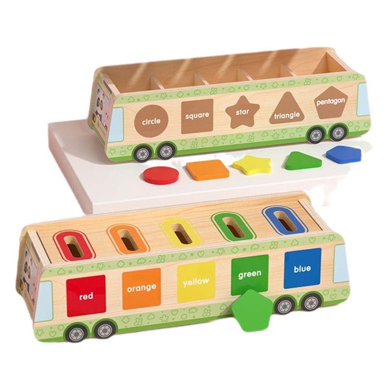 Madera Montessori Educación Temprana Infantil color cognición acción fina forma clasificación a juego caja de monedas juguetes educativos