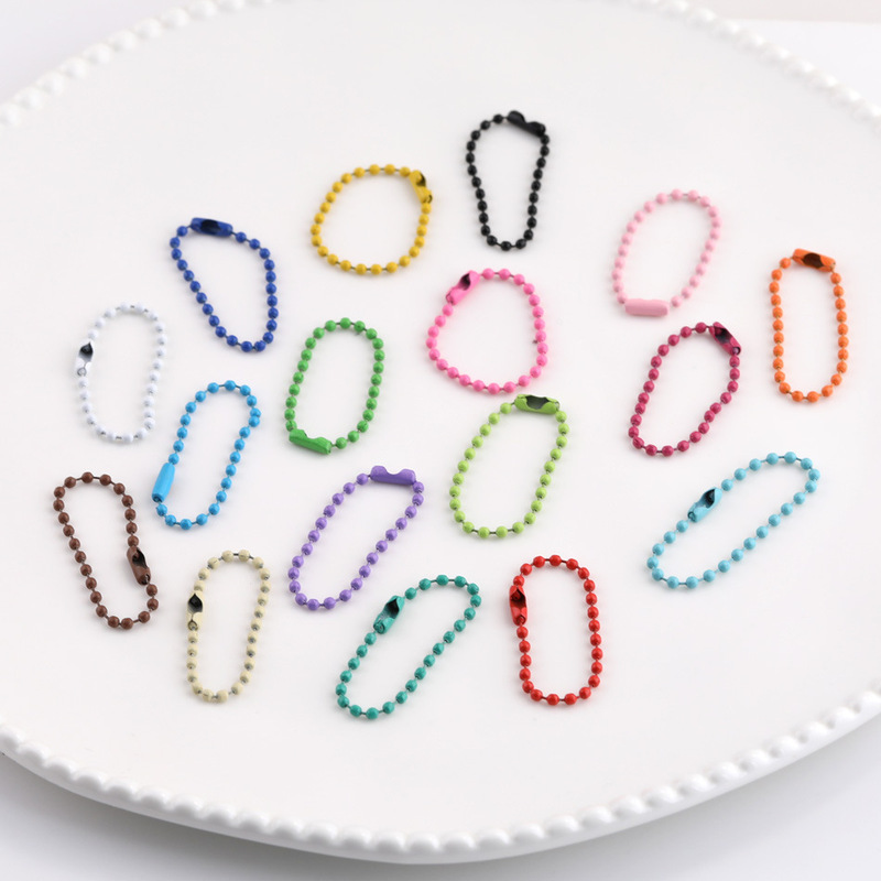 Multi-Color bead chain DIY jewelry accessories paint iron bead chain metal paint bead chain luggage hanging buckle tag chain