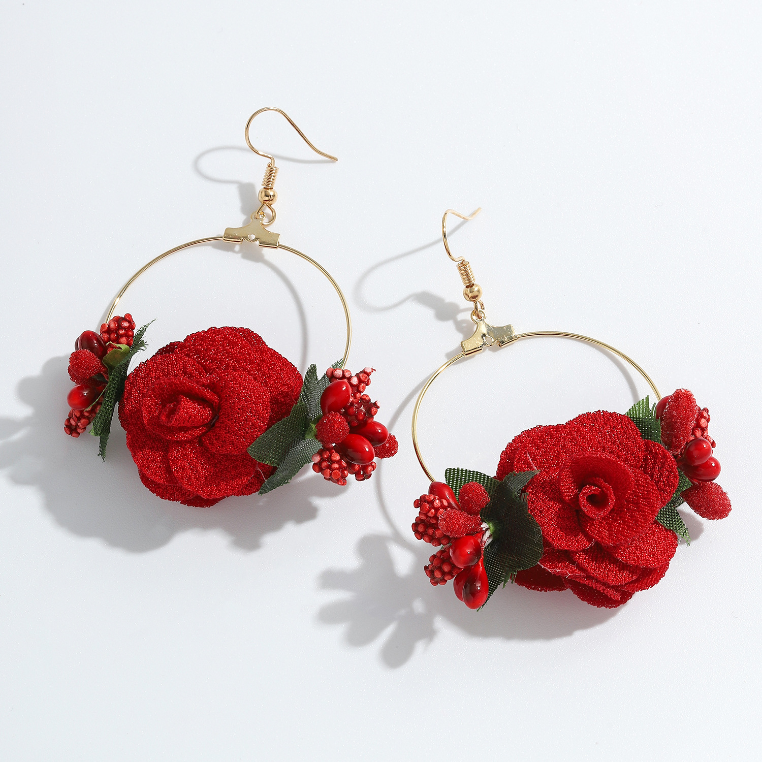 7g Weight Alloy Ear Needle Material Drop Earrings Classification Anniversary, Business, Travel, Birthday, Festival Occasion Alloy, Gauze Material Flower Pattern Women'S Gender Ethnic Style Style White, Pink, Purple, Red, Blue Color Ethnic Style Flower Alloy Gauze Drop Earrings 16