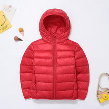 2024年冬季儿童轻薄羽绒服短款男童女童连帽外穿保暖外套现货批发
