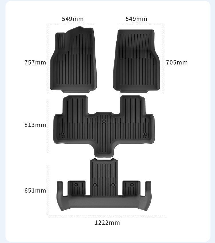 Suitable for 25 Tesla Modelyl Car Floor Mats, Tail Box Mats, Trunk Mats, Backrest Waterproof Tpe Floor Mats
