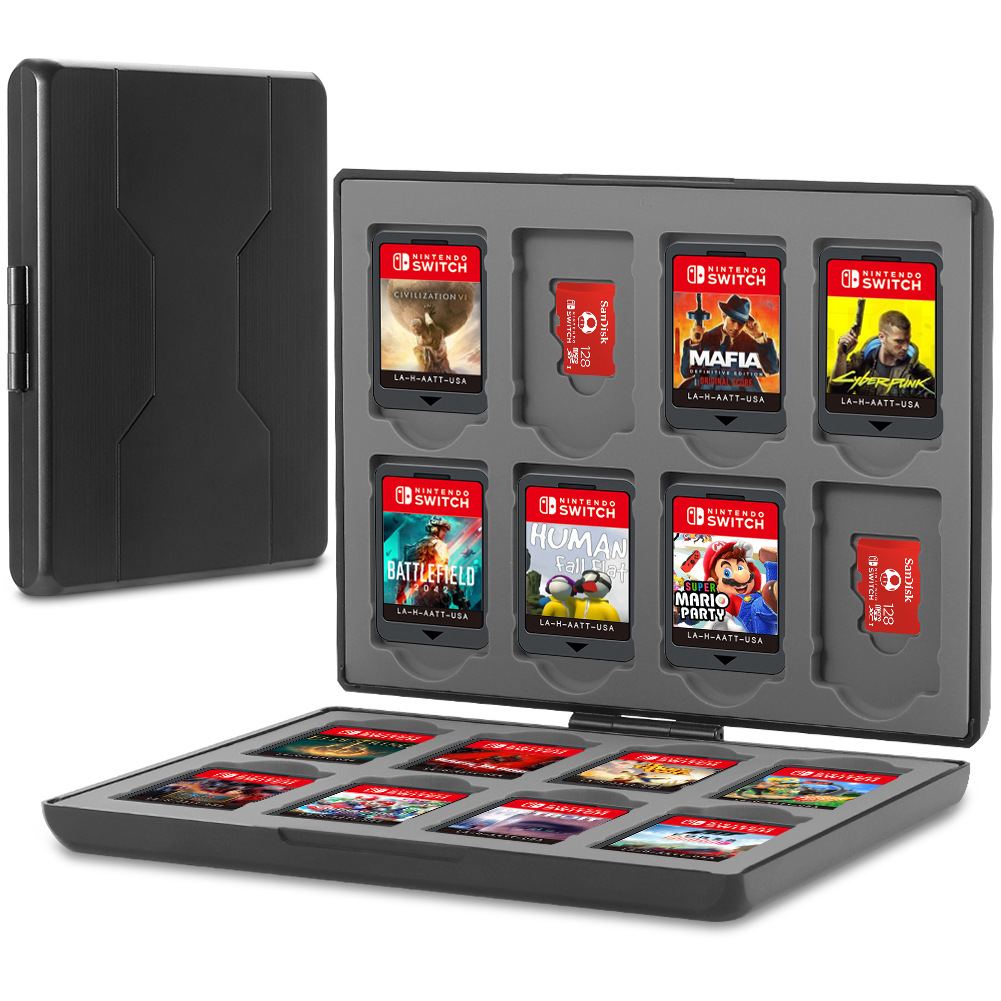 switch游戏卡盒卡带收纳盒16枚装任天堂大容量磁吸卡包配件存储盒-阿里巴巴