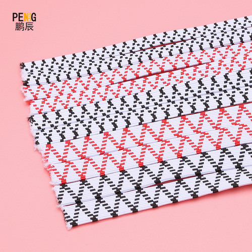 Wholesale high-elastic double-layer flat elastic band, thickened latex elastic rope, clothing elastic cord, horse hook braided elastic cord