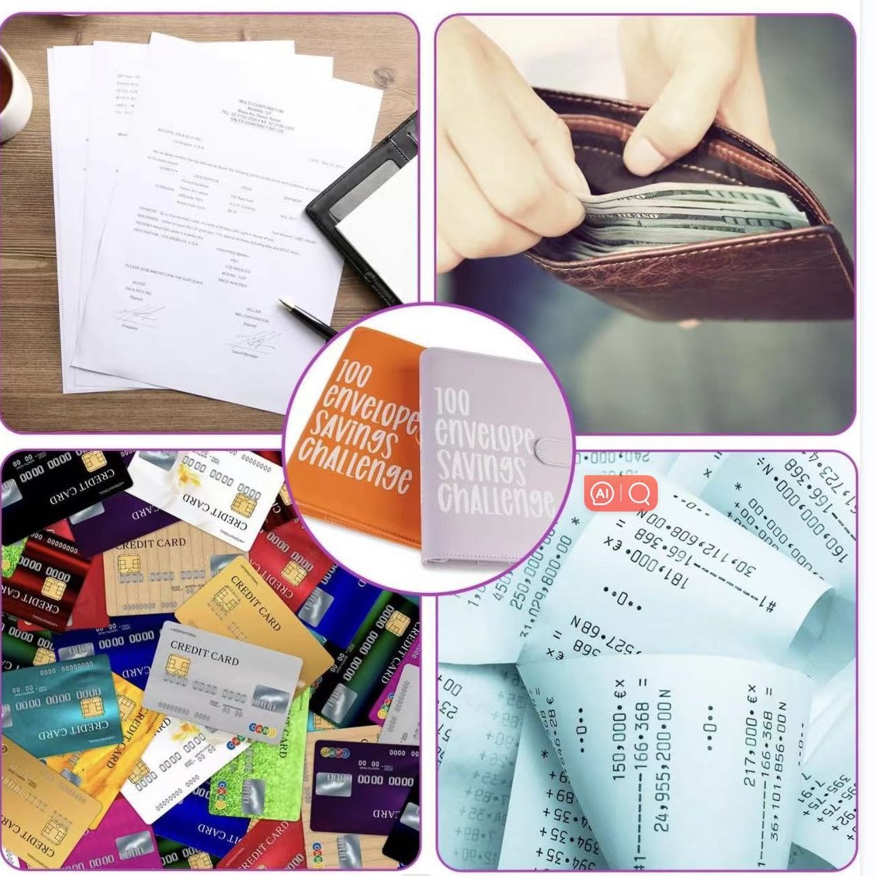 100 Sobre Desafío Cuaderno de hojas sueltas pareja Desafío evento efectivo Cuaderno DE PRESUPUESTO DE sobre