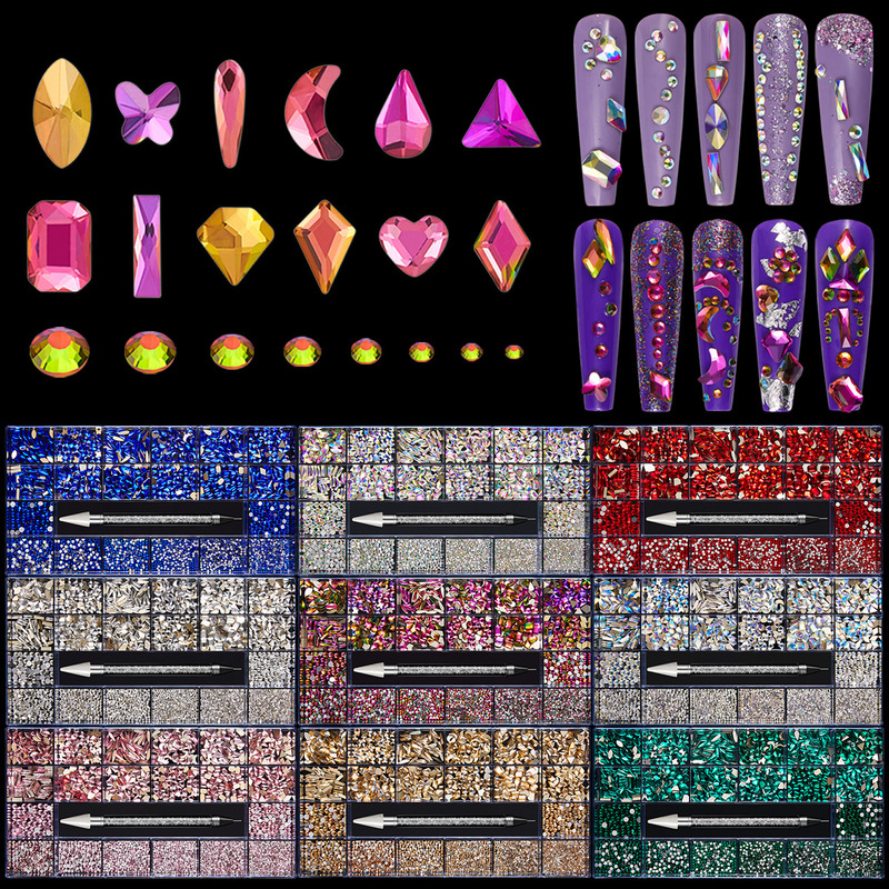 Nail diamond accessories special-shaped diamond nail accessories Polo Flat Diamond Glass Diamond Diamond wear nail beauty Diamond Mixed Nail diamond accessories special-shaped diamond nail accessories Polo Flat Diamond Glass Diamond Diamond wear nail beauty Diamond Mixed