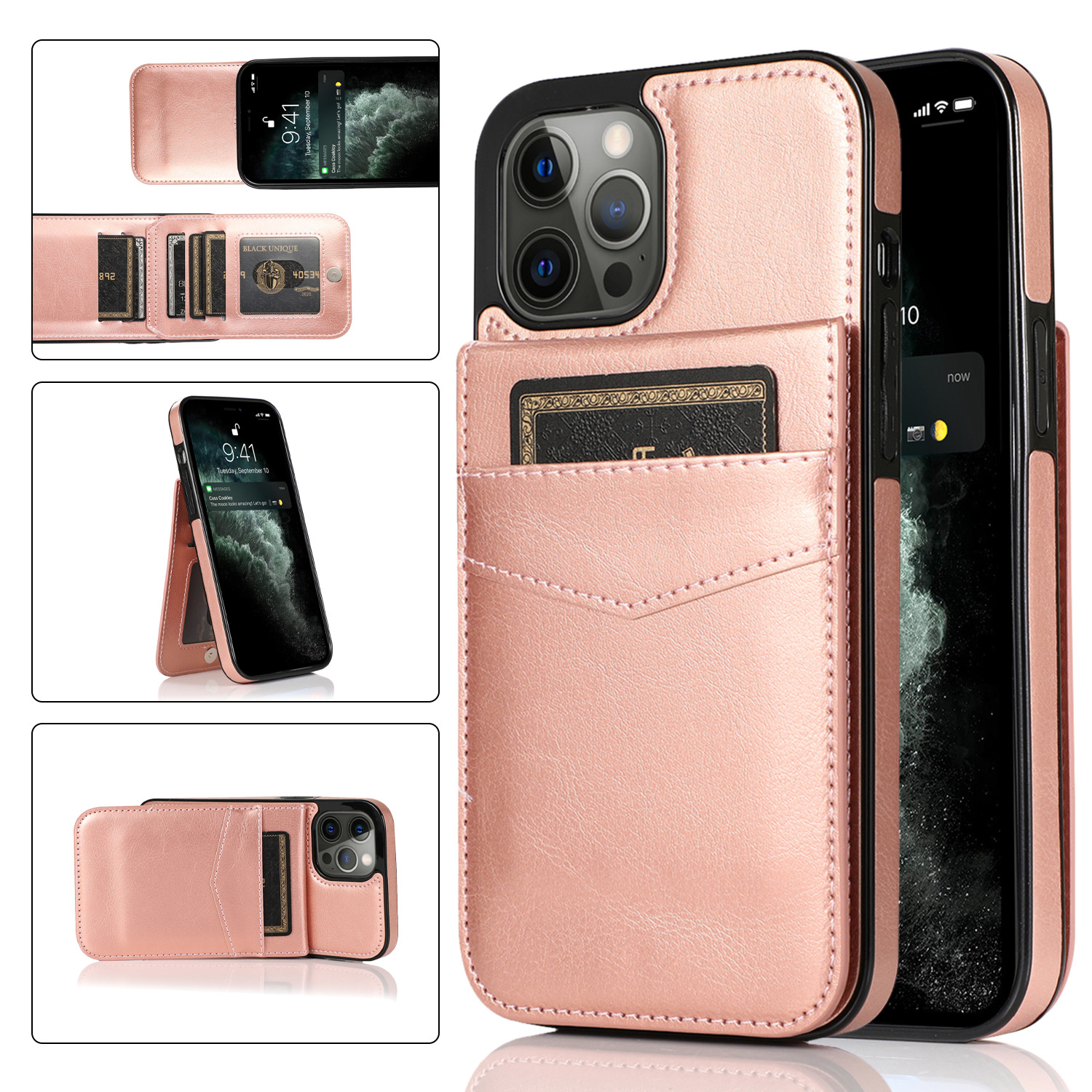 Simple Style Solid Color Pu Leather Synthetics    Phone Cases display picture 3