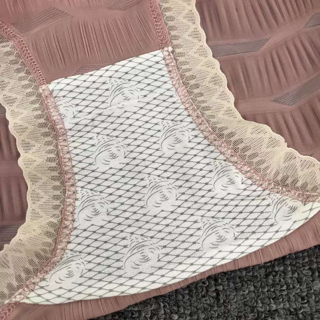 Nueva cintura alta ropa interior de encaje francés Mulberry seda antibacteriano puro algodón entrepierna transpirable inconsútil las mujeres al por mayor image 5
