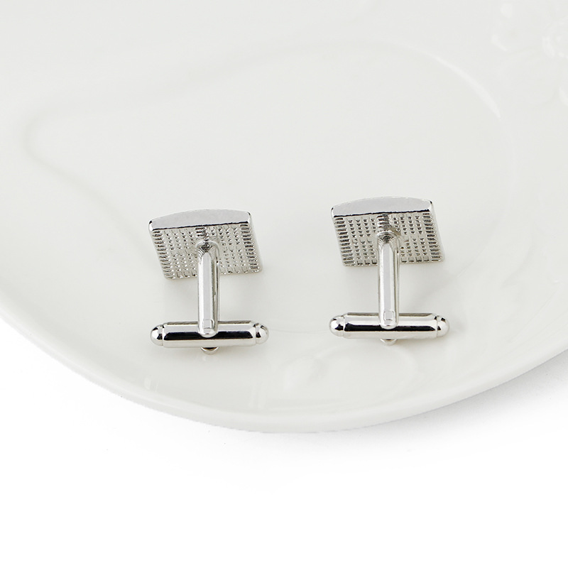 New Square Diamond Crystal Cufflinks French Striped Shirt cufflinks_voghion.com