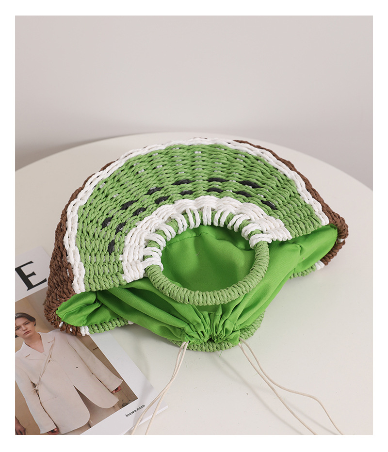 Women's Medium Spring&summer Straw Watermelon Vacation Shell String Straw Bag display picture 3