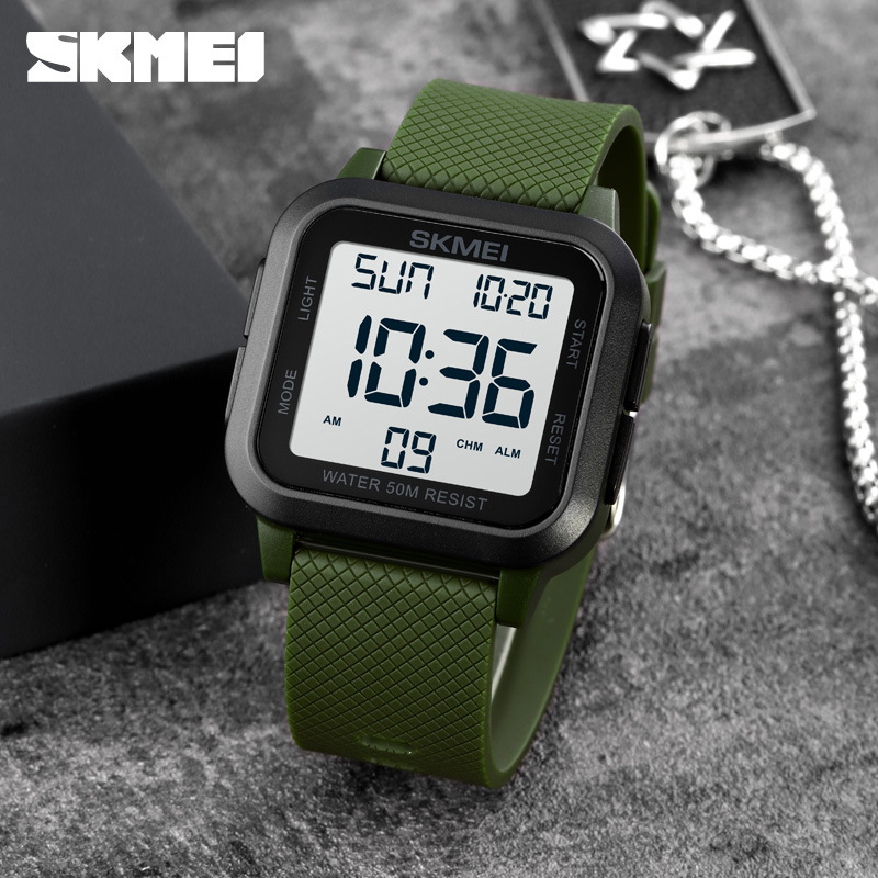 Skmei 1894 cuadrado multifuncional luminoso reloj de estudiante para hombres reloj electrónico deportivo impermeable para jóvenes