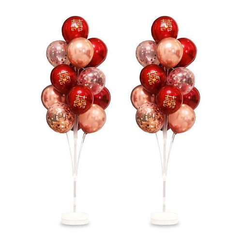 Wedding room floor floating red balloon package engagement decoration road guide romantic wedding new house table floating bracket layout set