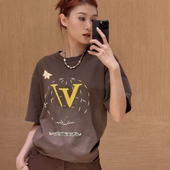 【毒家現物】2025夏の新型ロバ家航路ライアン石装飾男女半袖tシャツ