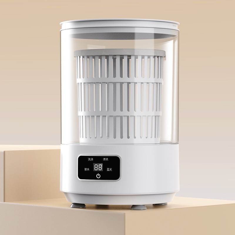 Lavadora automática de 4L de gran capacidad para lavar todo en una pequeña esterilización de luz azul portátil mini ropa interior y calcetines limpiadores artefactos mágicos
