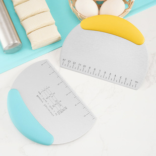 Factory wholesale stainless steel with scale flour cutting household baking tools cake scraper scraper dough cutter