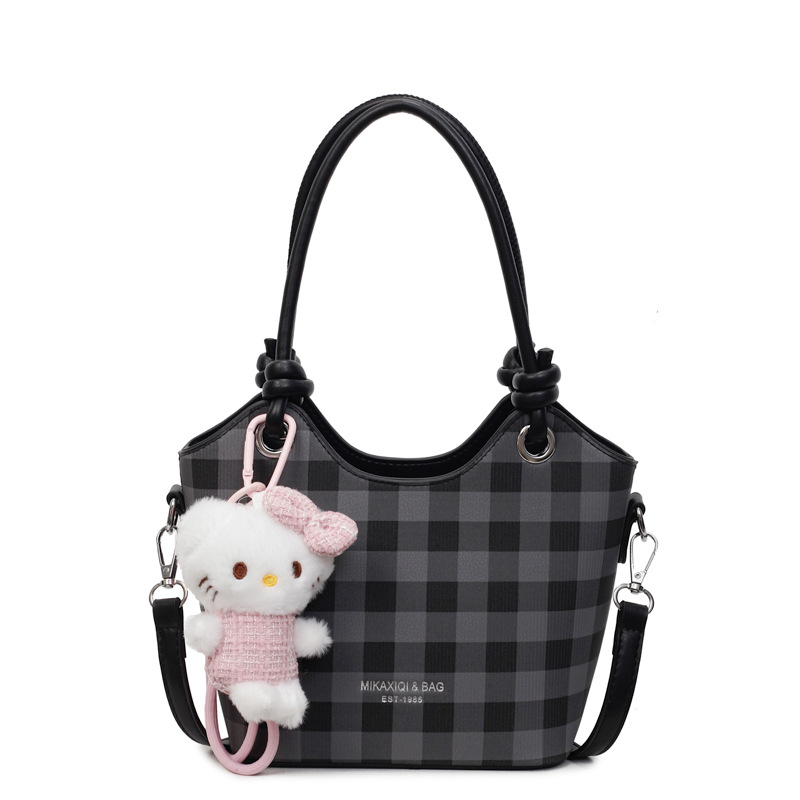 Bolsa de cubo de nicho a cuadrillas 2025, nuevo bolso de mano transfronterizo versátil de alta calidad, mochila de hombro de moda