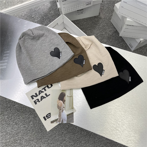 Lazy style loose pullover hat for women spring and summer thin confinement hat trendy cool large head circumference knitted pile hat cold hat