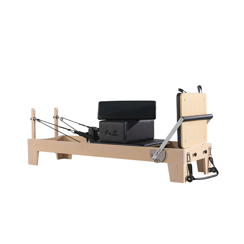 Estudio de yoga traje de cinco piezas equipo de pilates, barril de escalera, silla de pedal estable, cama central de pilates de arce Cadillac de roble