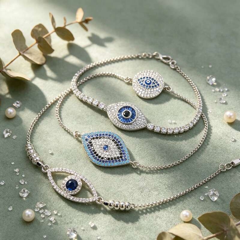 Cross-border supply: Vintage classic evil eye bracelet, copper micro-inlaid with diamonds, adjustable eye bracelet, women's jewelry Cross-border supply: Vintage classic evil eye bracelet, copper micro-inlaid with diamonds, adjustable eye bracelet, women's jewelry