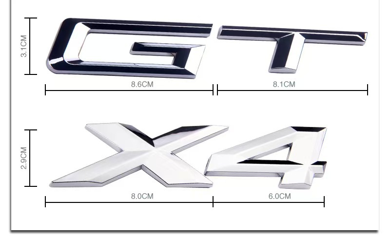 Suitable for Old Bmw X Series and Gt Series Tailgate Lettering, X1 X3 X4 X5 X6 Gt Lettering Modification Trunk Sticker