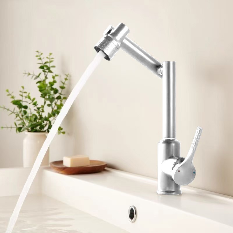 Gato afortunado de acero inoxidable brazo robótico grifo de cocina para el hogar fregadero de extracción multifuncional de cocina grifo de lavabo