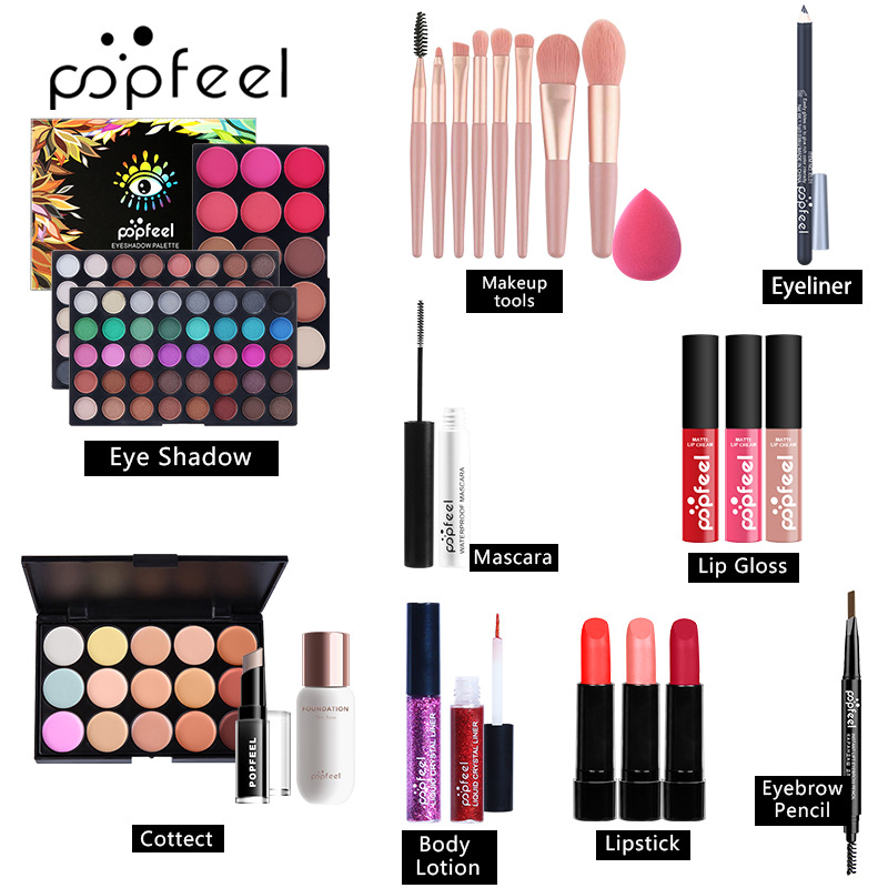 Set completo per il trucco leggero POPFEEL Makeup Master per principianti - Confezione regalo per il trucco_voghion.com