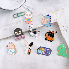 潮流金属胸针 可爱恐龙徽章企鹅金属小猪扣针骆驼胸章包配饰批发