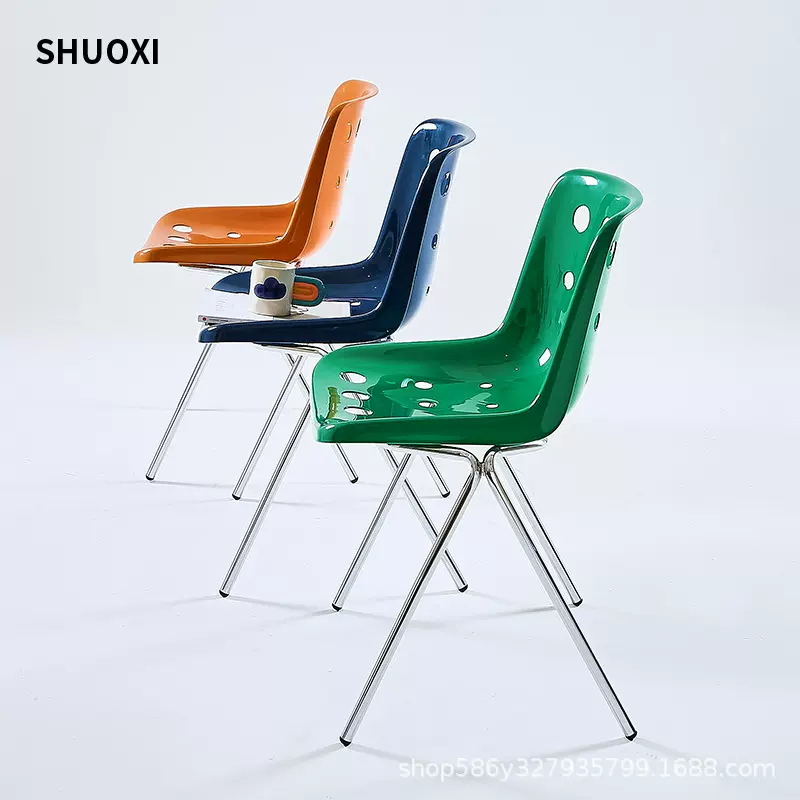 中古奶酪椅子韩国ins风网红餐厅洞洞椅简约咖啡店奶茶店靠背餐椅