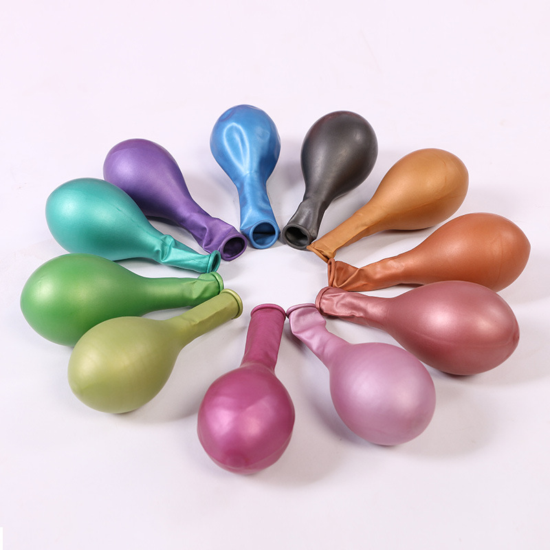 12 pulgadas de metal globo de látex fiesta de boda Decoración de cumpleaños globo de metal cromo color globo al por mayor