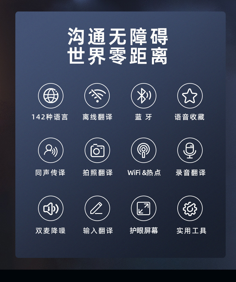 Source factory portable ai intelligent translation machine, real-time dialogue translator, simultaneous interpretation, offline translation into English details Picture
