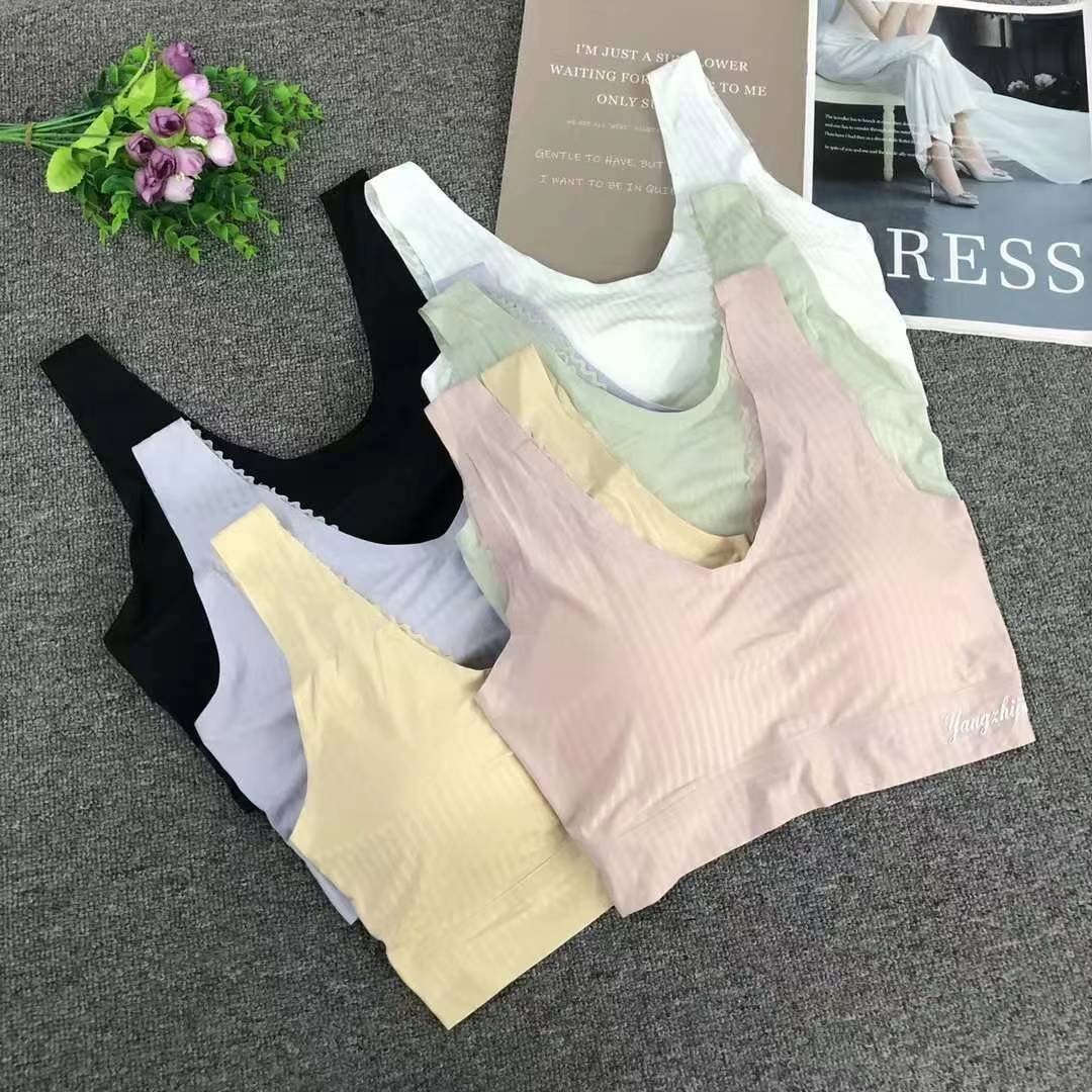 Nueva taza de látex sin marcas de alta calidad, chaleco de dama sin anillo de acero, bra de yoga, ropa interior deportiva, mujer al por mayor