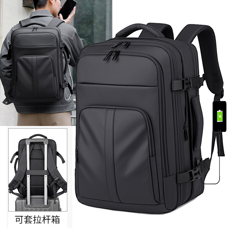 Mochila de viaje de negocios expandible, bolsa de viaje multifuncional para hombres, bolsa de computadora de viaje de ocio a prueba de agua